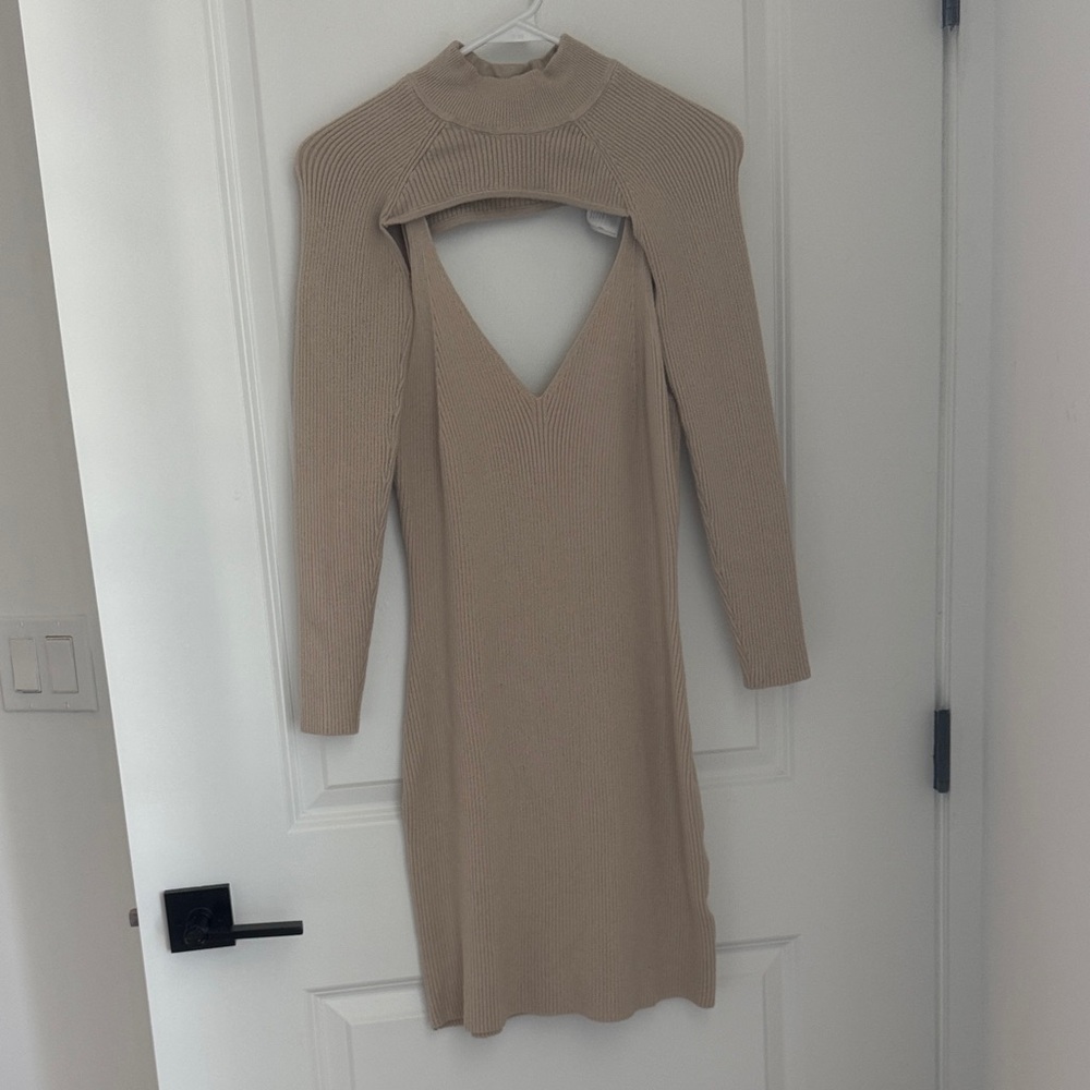 Abercrombie & Fitch Tan Long-Sleeve Dress